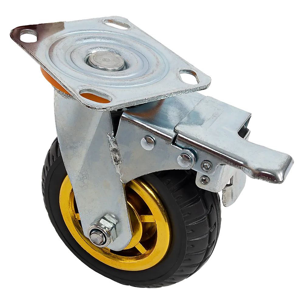 800KG Heavy-Duty Swivel Caster Wheels w/ 2 Brakes, 4 x 6" Rubber