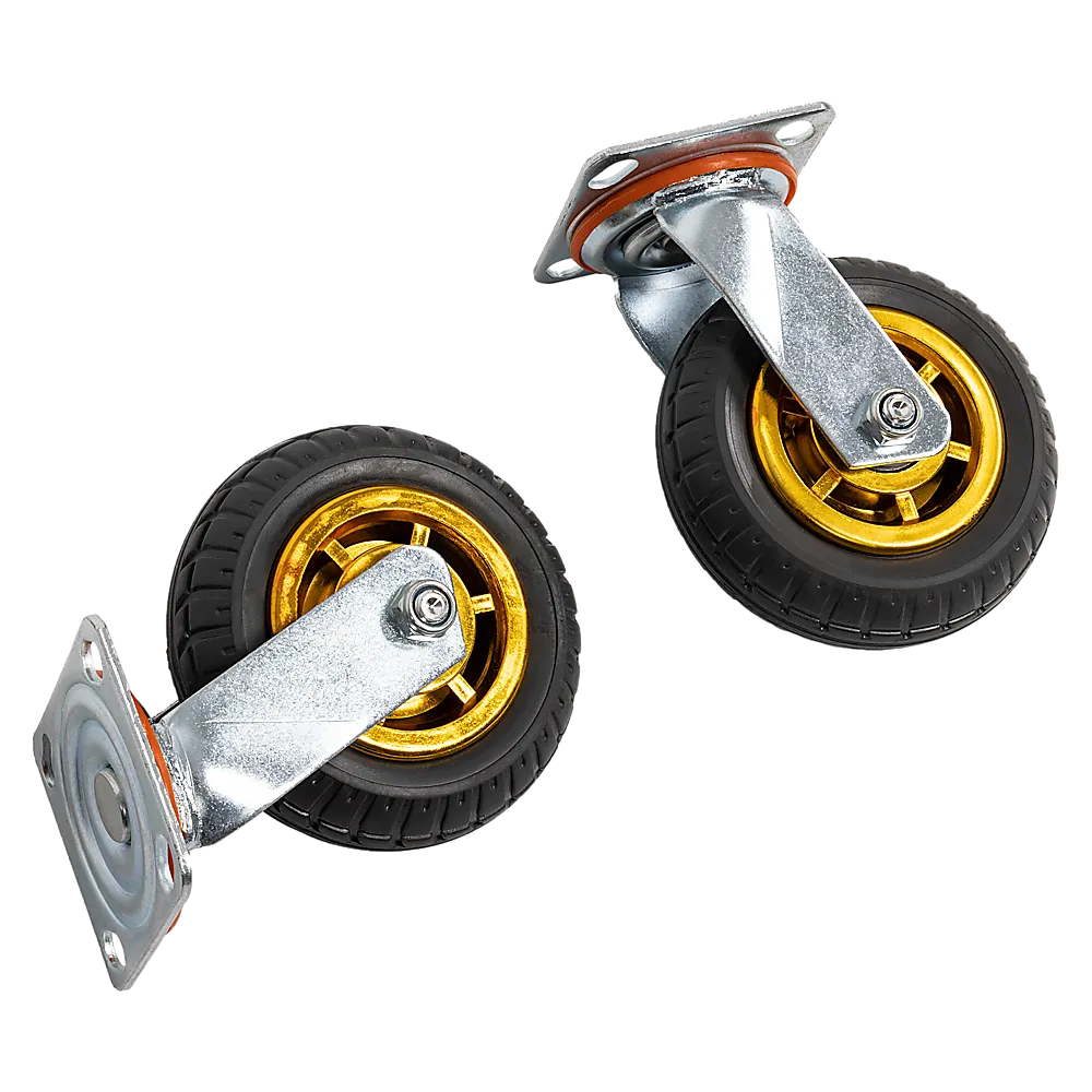 800KG Heavy-Duty Swivel Caster Wheels w/ 2 Brakes, 4 x 6" Rubber