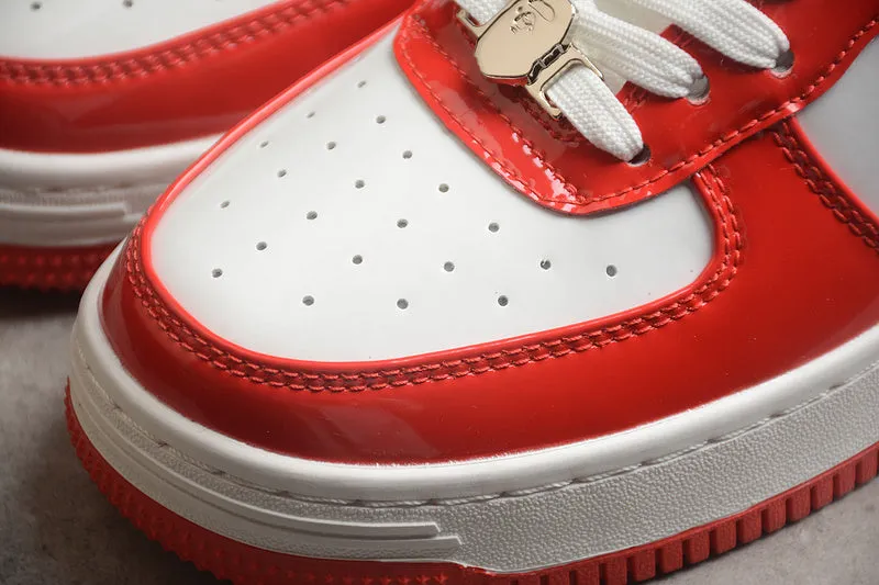 A Bathing Ape Bape Sta Patent Leather White Red (2023)