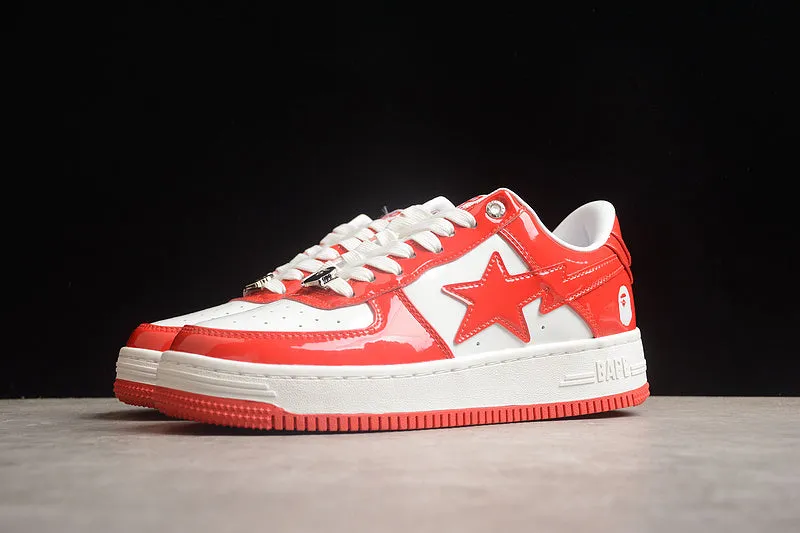 A Bathing Ape Bape Sta Patent Leather White Red (2023)