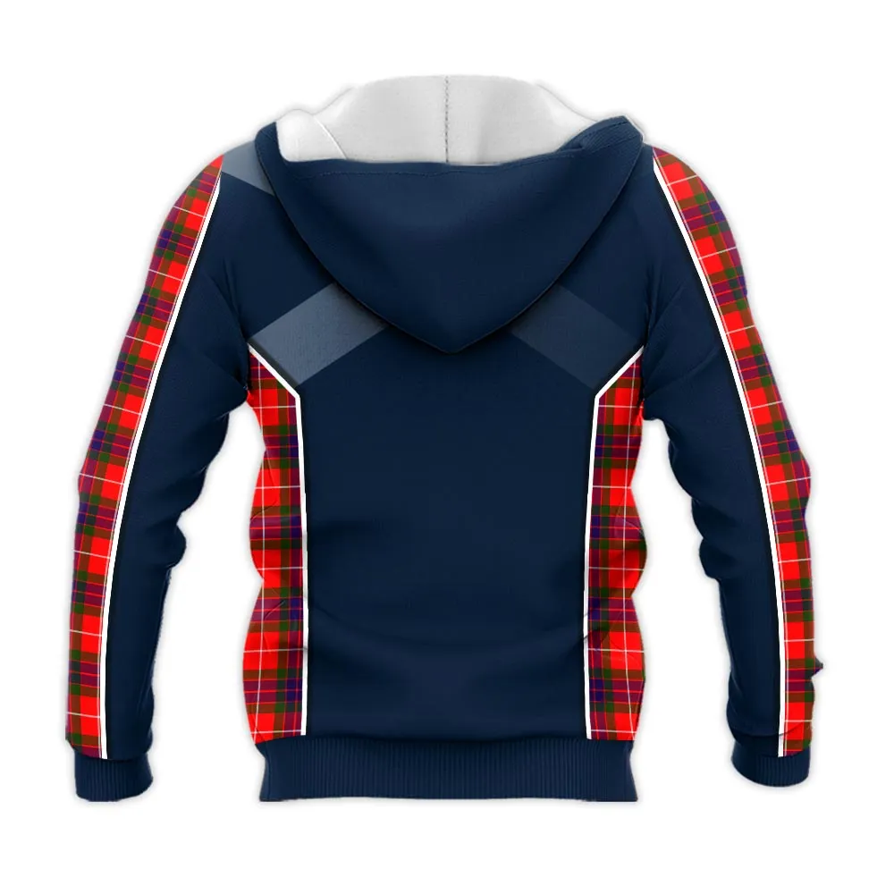 Abernethy Tartan Knitted Hoodie with Family Crest and Scottish Thistle Vibes Sport Style