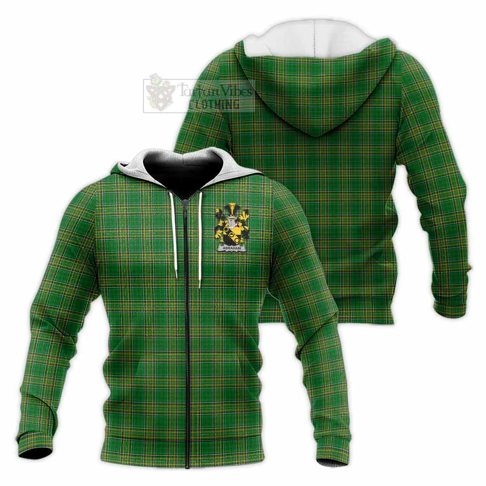 Abraham Irish Clan Tartan Knitted Hoodie with Coat of Arms