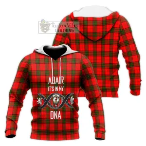 Adair Tartan Knitted Hoodie with Family Crest DNA In Me Style