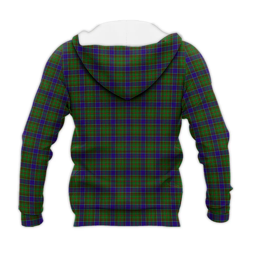 Adam Tartan Knitted Hoodie with Family Crest