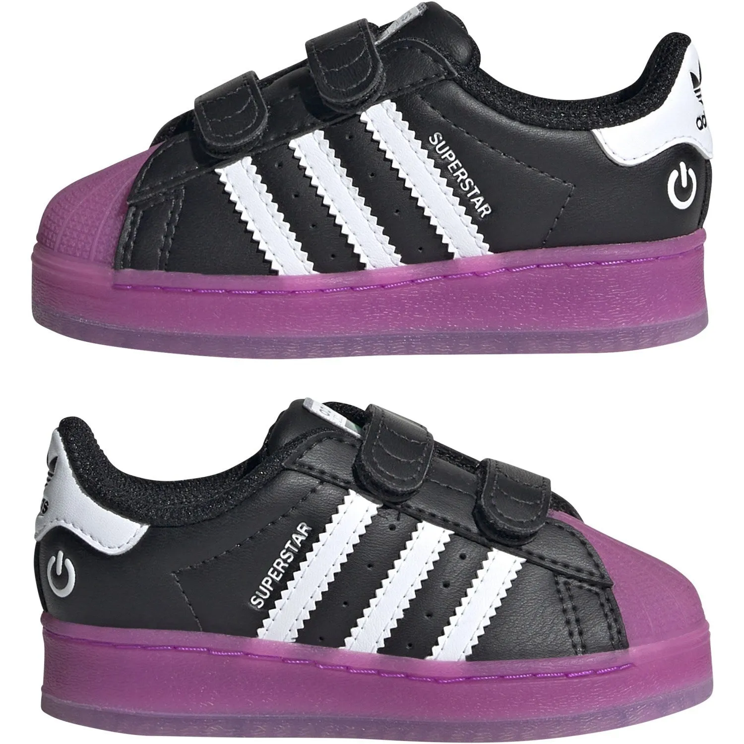 adidas Originals Core Black / Purple Burst / Cloud White Superstar Led Lights Cf I Sneakers