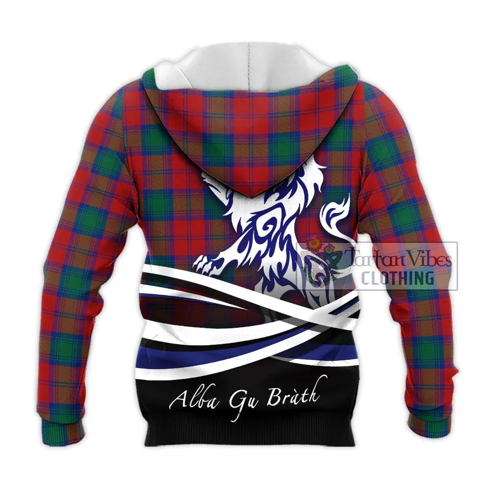 Affleck Tartan Knitted Hoodie with Alba Gu Brath Regal Lion Emblem