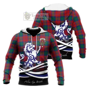 Affleck Tartan Knitted Hoodie with Alba Gu Brath Regal Lion Emblem