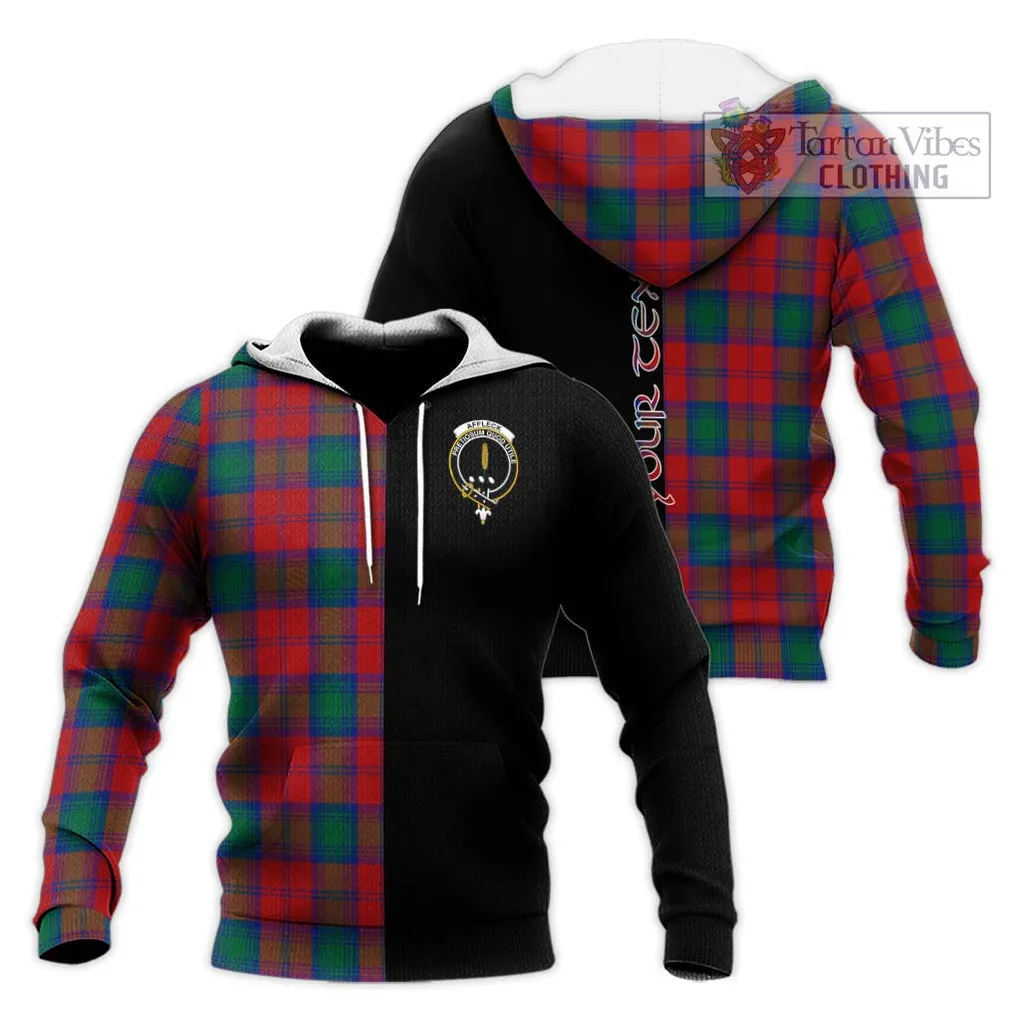 Affleck Tartan Knitted Hoodie with Family Crest and Half Of Me Style