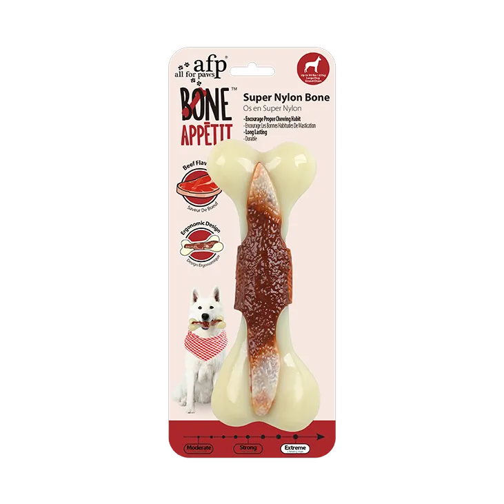 AFP Super Nylon Bone With Beef Flavour infused Dog Toy (Large)