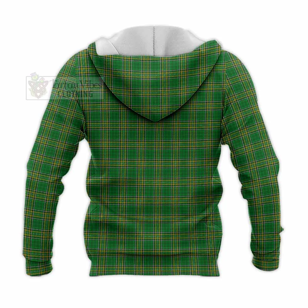 Agar Irish Clan Tartan Knitted Hoodie with Coat of Arms