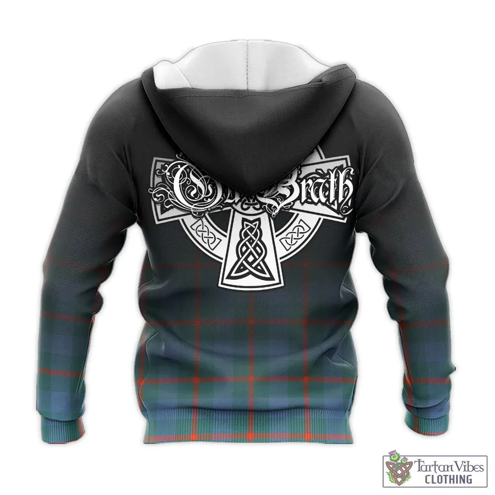 Agnew Ancient Tartan Knitted Hoodie Featuring Alba Gu Brath Family Crest Celtic Inspired