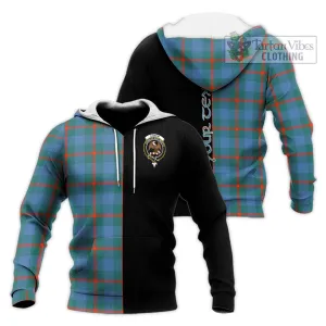 Agnew Ancient Tartan Knitted Hoodie with Family Crest and Half Of Me Style