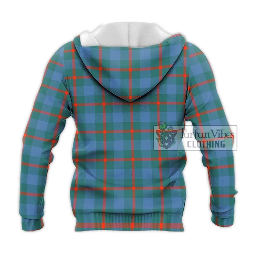 Agnew Ancient Tartan Knitted Hoodie with Family Crest DNA In Me Style