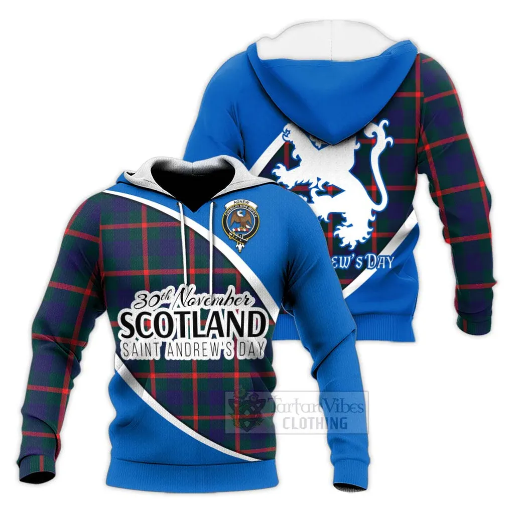 Agnew Family Crest Tartan Knitted Hoodie Celebrate Saint Andrew's Day in Style