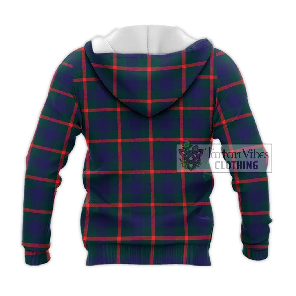 Agnew Tartan Knitted Hoodie with Family Crest DNA In Me Style