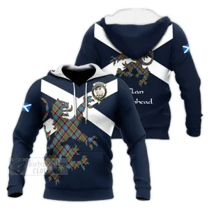 Aikenhead Tartan Lion Rampant Knitted Hoodie Proudly Display Your Heritage with Alba Gu Brath and Clan Name