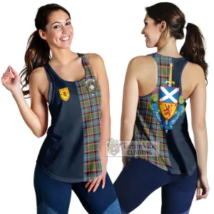 Aikenhead Tartan Women's Racerback Tanks Alba with Scottish Lion Royal Arm Half Style