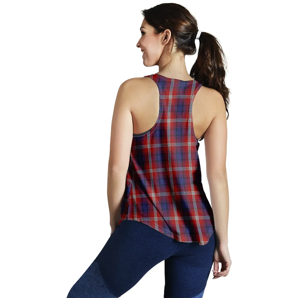 Ainslie Tartan Women Racerback Tanks with Family Crest