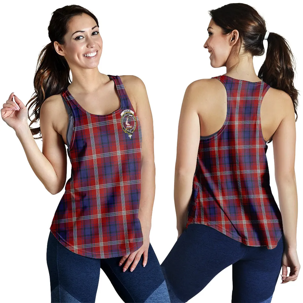 Ainslie Tartan Women Racerback Tanks with Family Crest