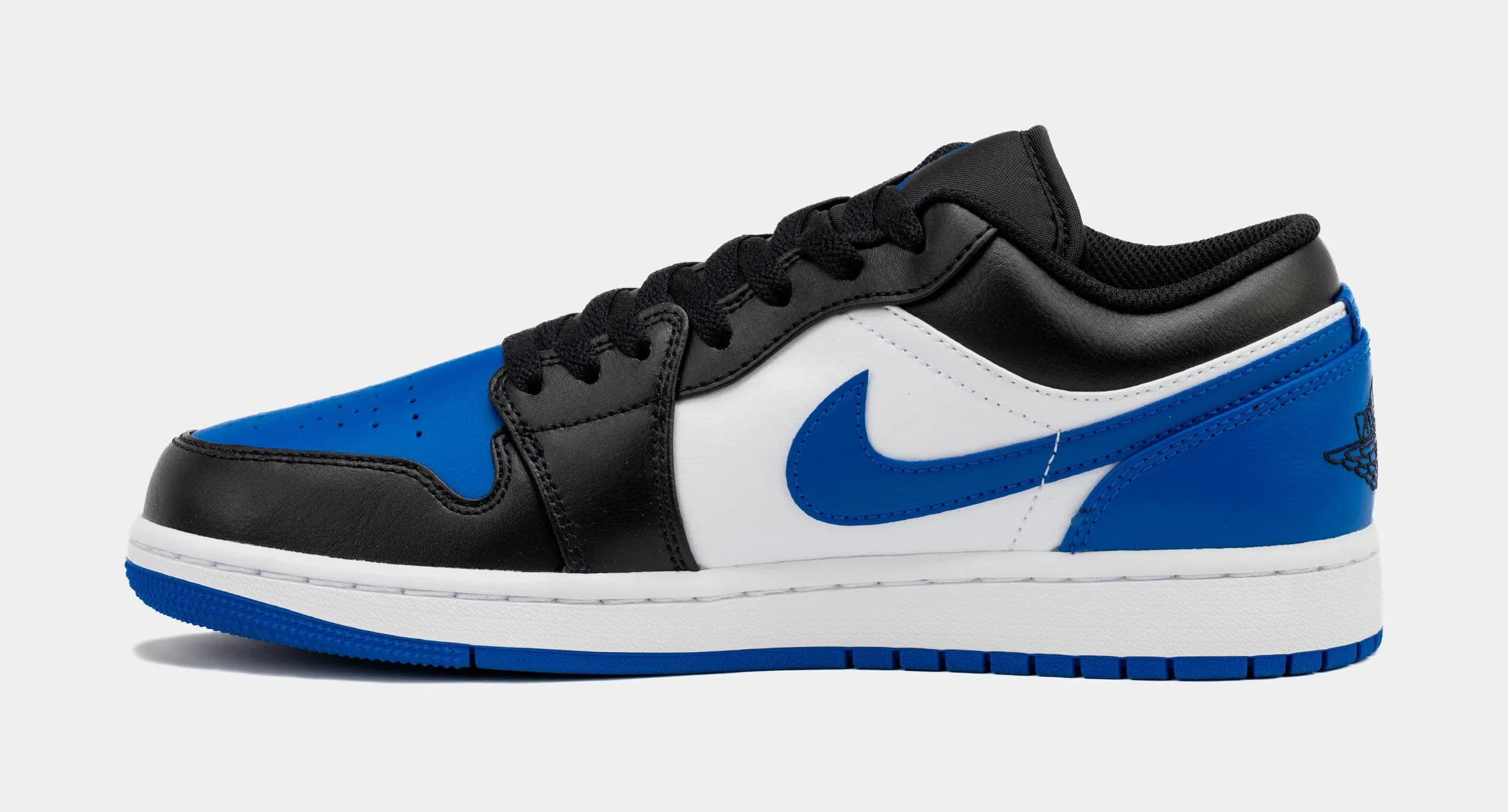 Air Jordan 1 Retro Low Royal Toe Mens Lifestyle Shoes (Black/White/Royal Blue)