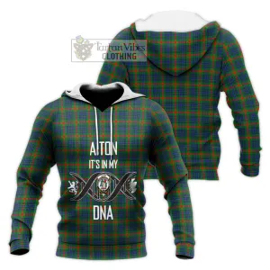 Aiton Tartan Knitted Hoodie with Family Crest DNA In Me Style