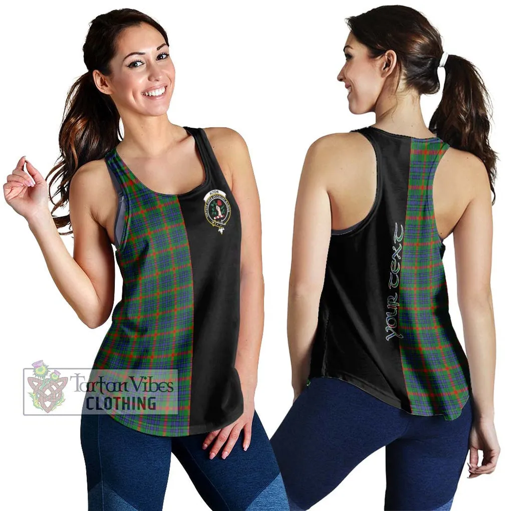 Aiton Tartan Women's Racerback Tanks with Family Crest and Half Of Me Style