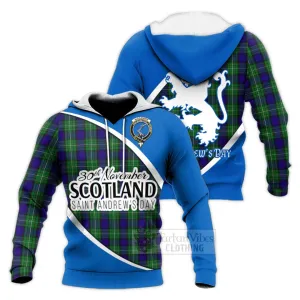 Alexander Family Crest Tartan Knitted Hoodie Celebrate Saint Andrew's Day in Style