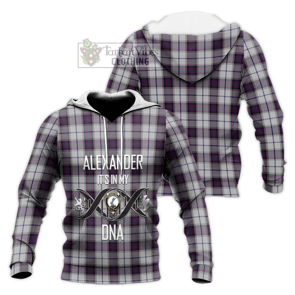 Alexander of Menstry Dress Tartan Knitted Hoodie with Family Crest DNA In Me Style