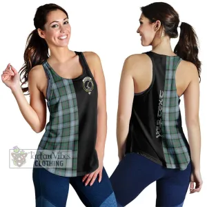 Alexander of Menstry Hunting Tartan Women's Racerback Tanks with Family Crest and Half Of Me Style