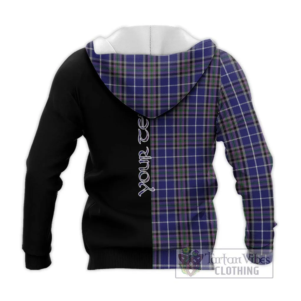 Alexander of Menstry Tartan Knitted Hoodie with Family Crest and Half Of Me Style