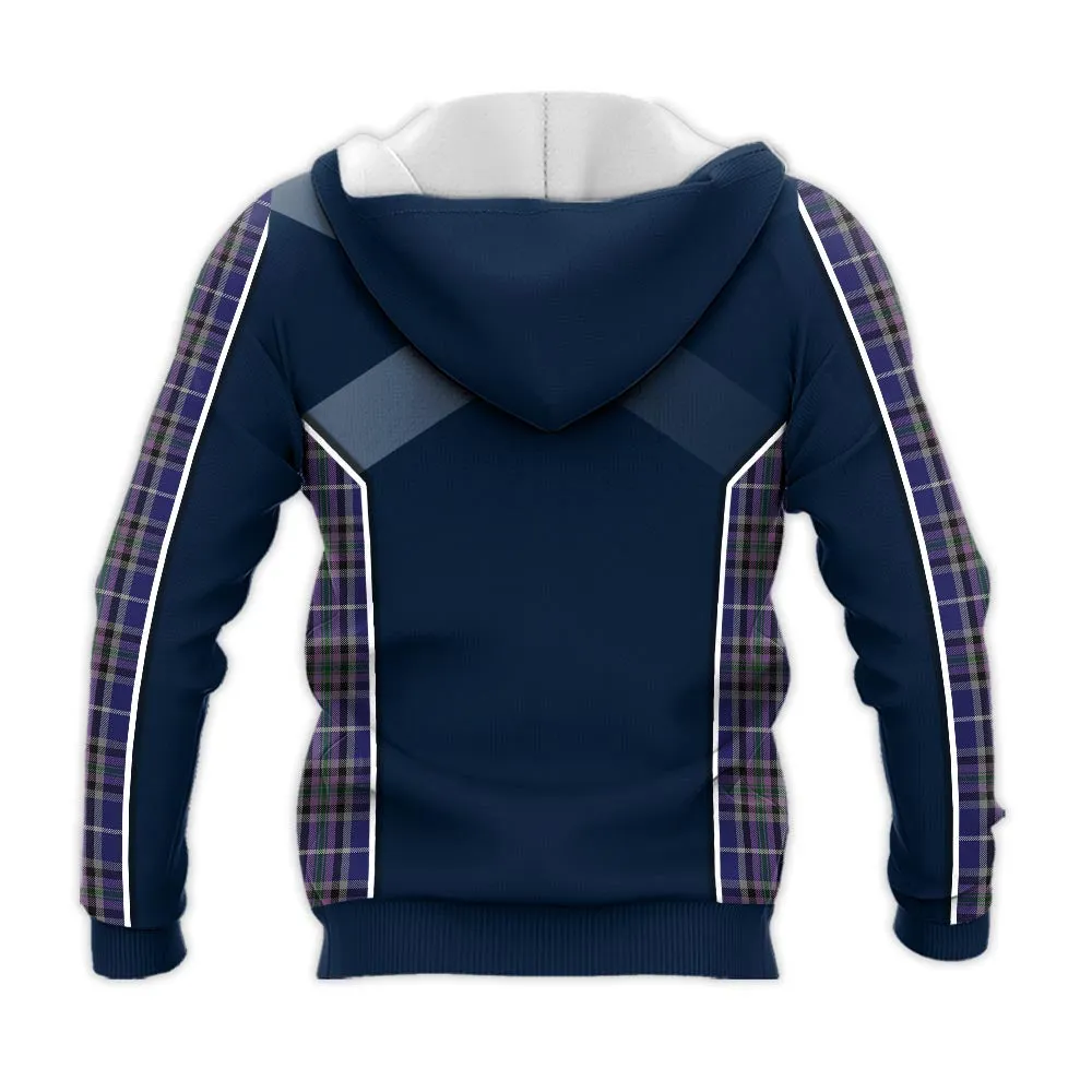 Alexander of Menstry Tartan Knitted Hoodie with Family Crest and Scottish Thistle Vibes Sport Style