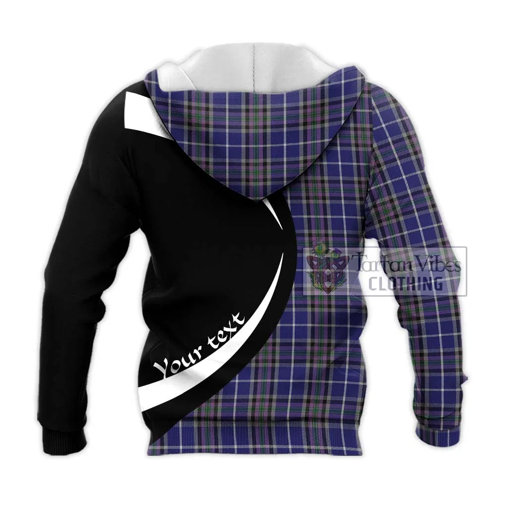 Alexander of Menstry Tartan Knitted Hoodie with Family Crest Circle Style