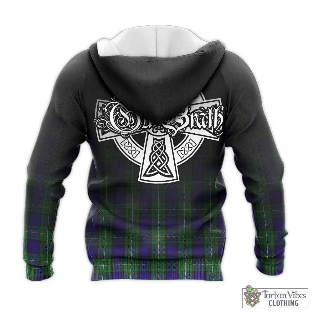 Alexander Tartan Knitted Hoodie Featuring Alba Gu Brath Family Crest Celtic Inspired