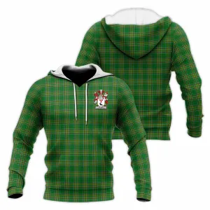 Algeo Irish Clan Tartan Knitted Hoodie with Coat of Arms