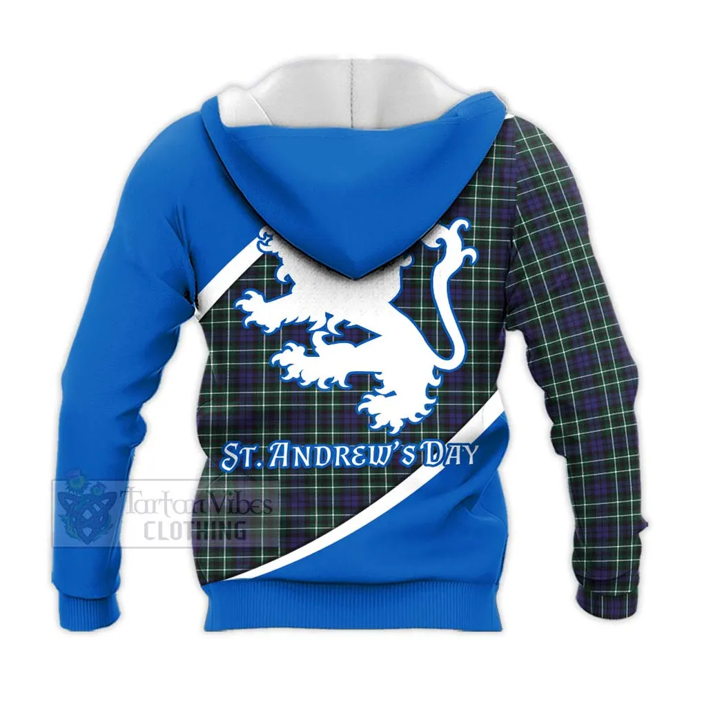 Allardice Family Crest Tartan Knitted Hoodie Celebrate Saint Andrew's Day in Style