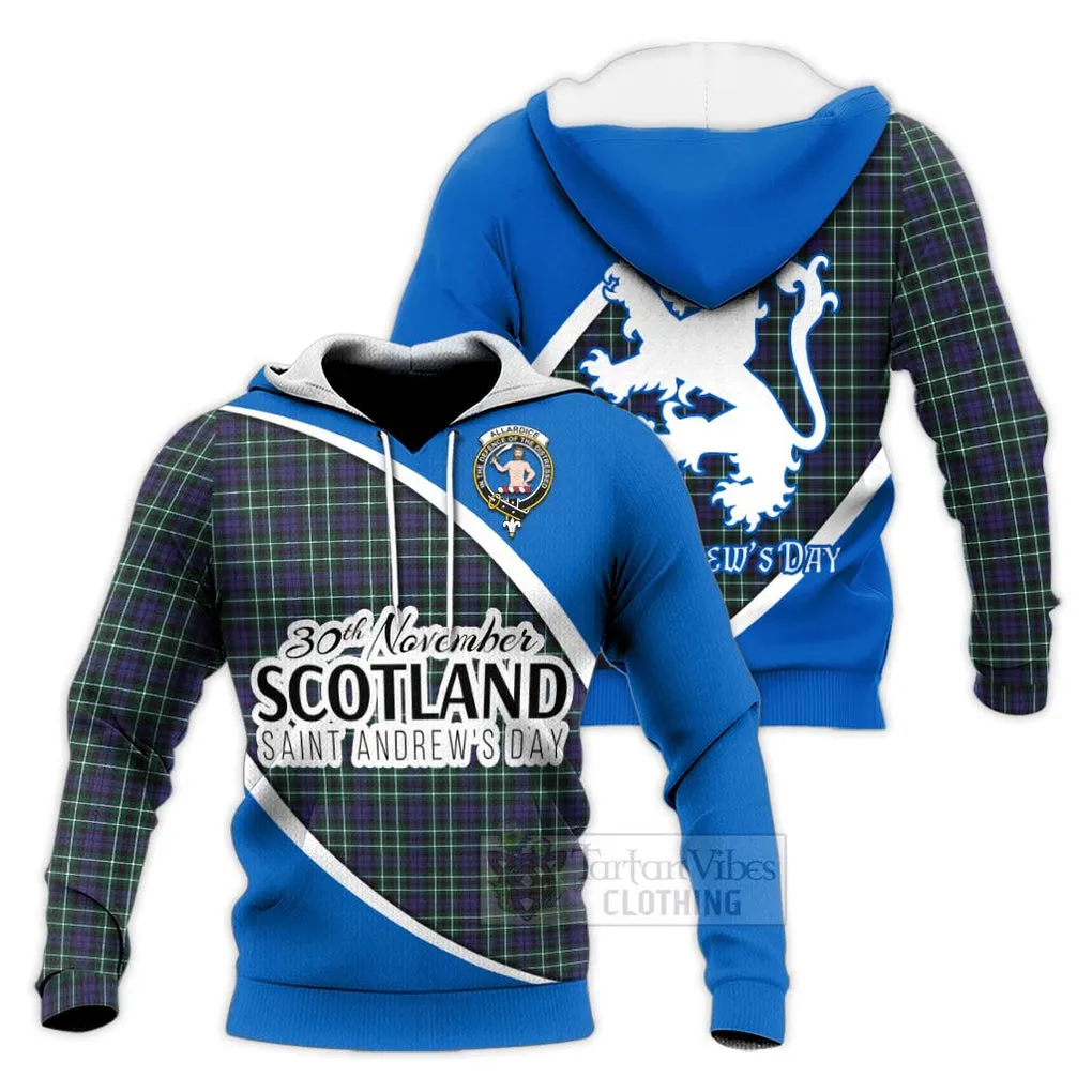 Allardice Family Crest Tartan Knitted Hoodie Celebrate Saint Andrew's Day in Style