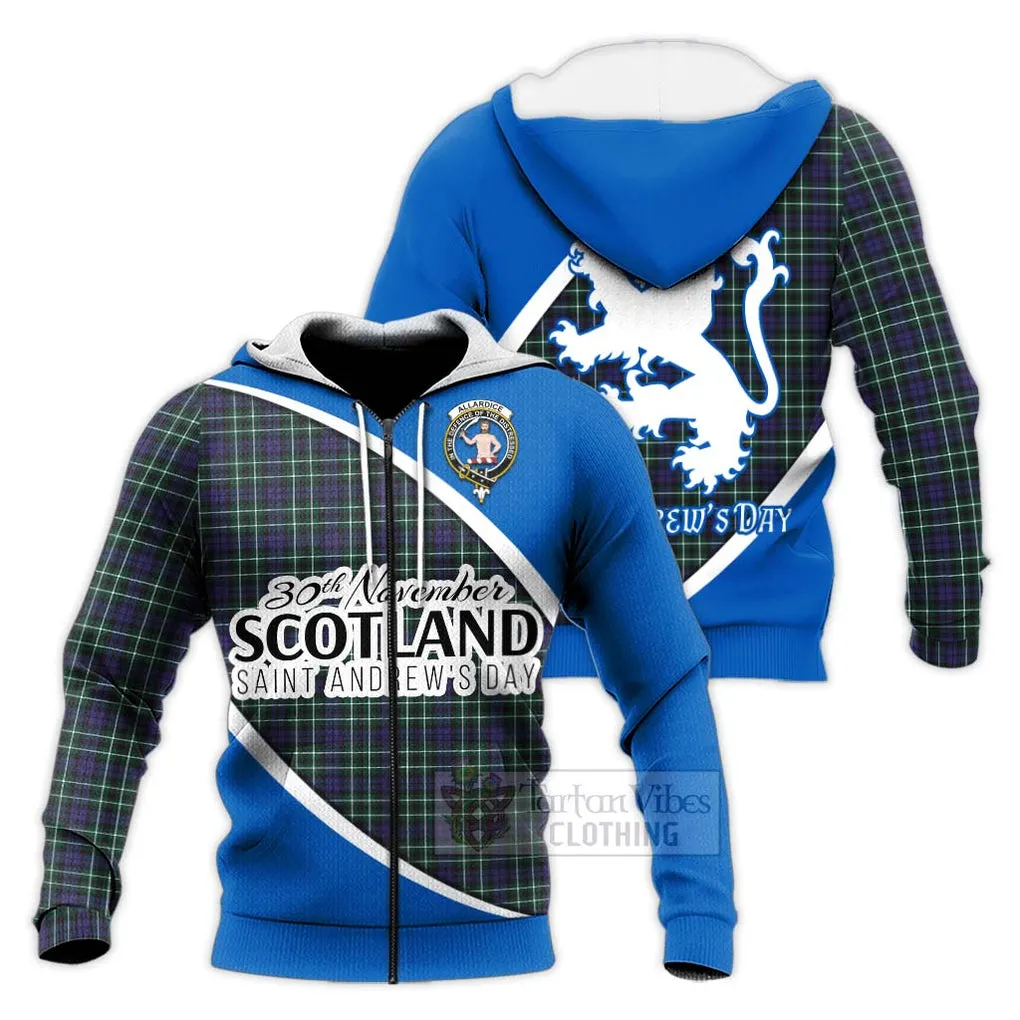 Allardice Family Crest Tartan Knitted Hoodie Celebrate Saint Andrew's Day in Style