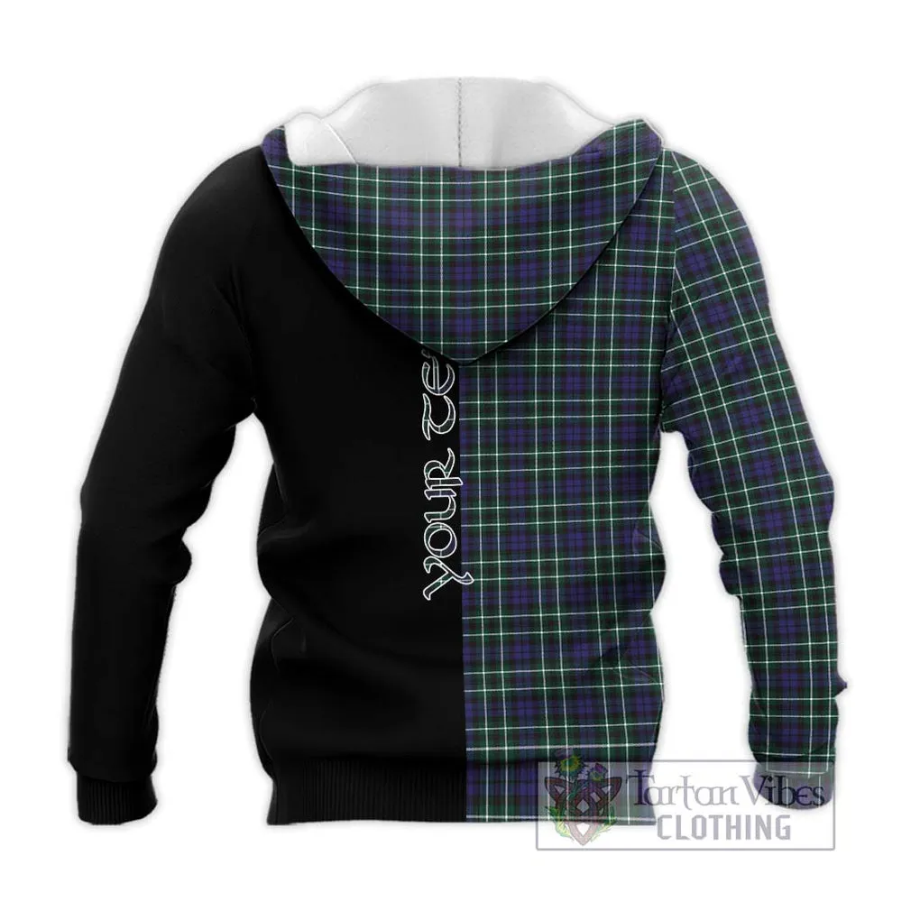 Allardice Tartan Knitted Hoodie with Family Crest and Half Of Me Style