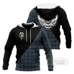 Allardice Tartan Knitted Hoodie with Family Crest and Military Logo Style