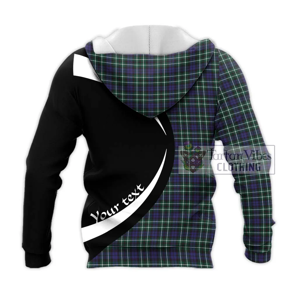 Allardice Tartan Knitted Hoodie with Family Crest Circle Style