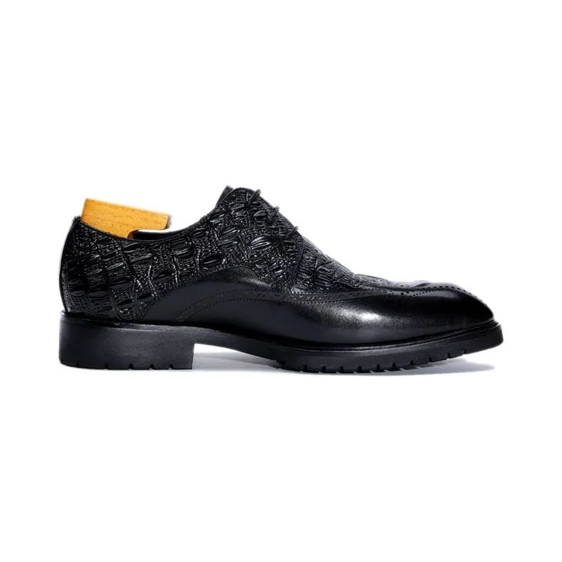 AlliLux Exotic Lace-Up Leather Dress Shoes