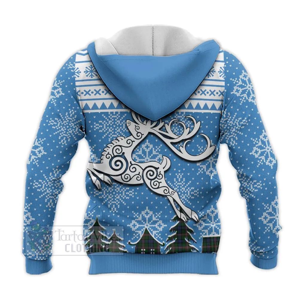 Allison Clan Christmas Knitted Hoodie Celtic Reindeer Style