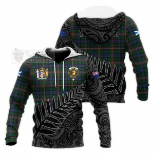 Allison Crest Tartan Knitted Hoodie with New Zealand Silver Fern Half Style