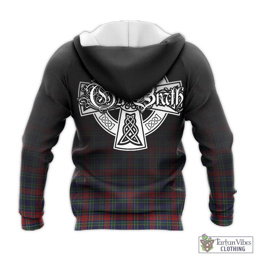 Allison Red Tartan Knitted Hoodie Featuring Alba Gu Brath Family Crest Celtic Inspired