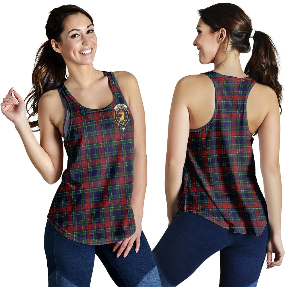 Allison Red Tartan Women Racerback Tanks with Family Crest