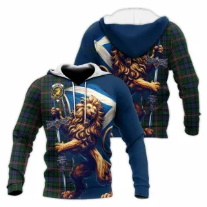 Allison Tartan Family Crest Knitted Hoodie with Scottish Majestic Lion