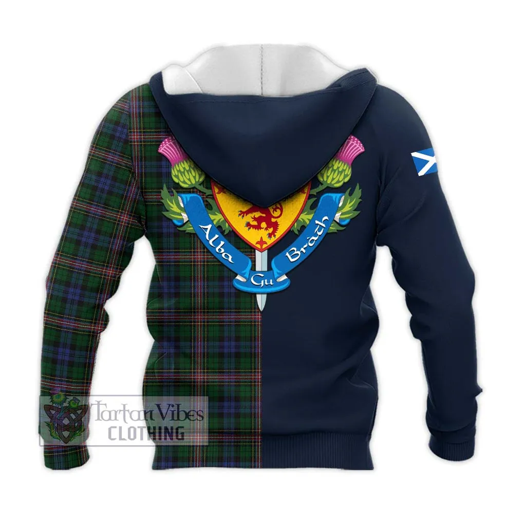 Allison Tartan Knitted Hoodie Alba with Scottish Lion Royal Arm Half Style