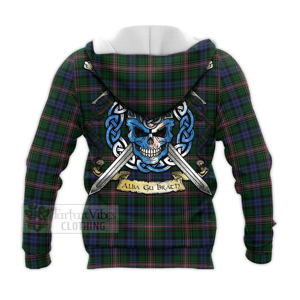 Allison Tartan Knitted Hoodie with Family Crest Celtic Skull Style