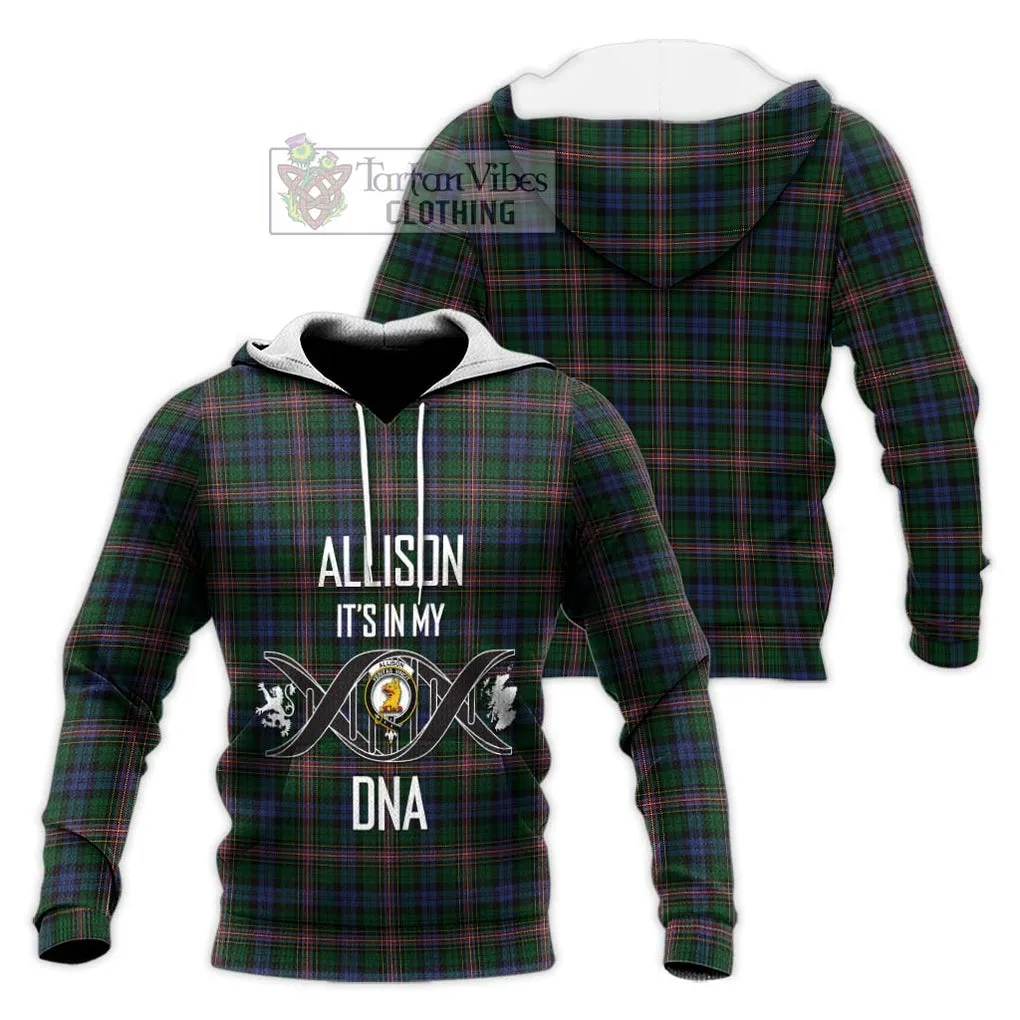 Allison Tartan Knitted Hoodie with Family Crest DNA In Me Style