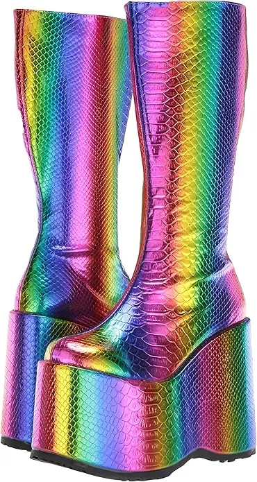 Amara-500 Reptile Skin Chunky Knee Boots